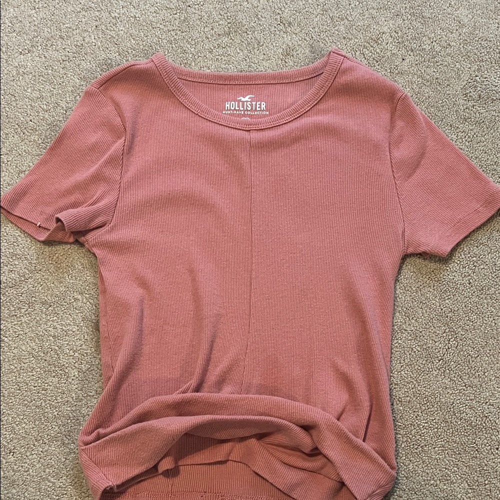 Hollister Pink Cropped Tee